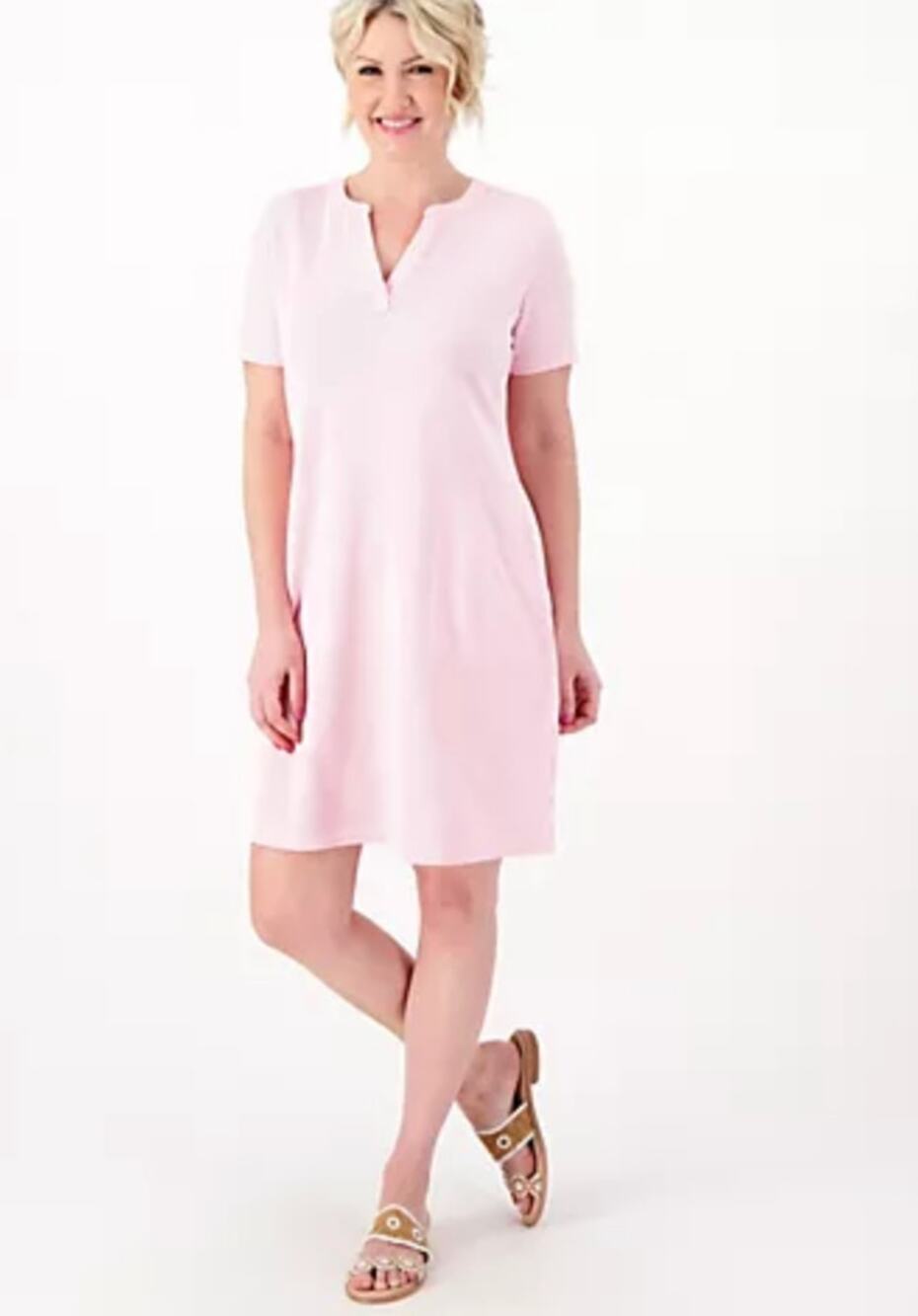 Isaac Mizrahi Live! Regular Knit Seersucker Short Sleeve Dress